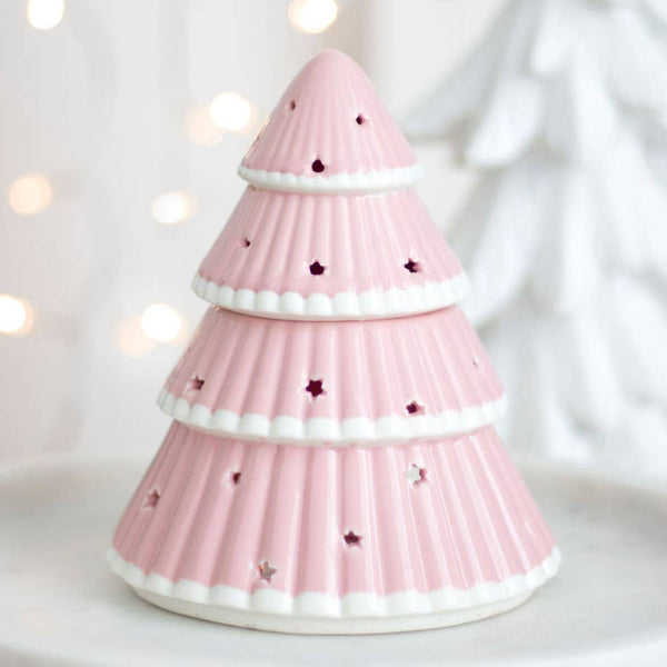 Roze kerstboom oliebrander