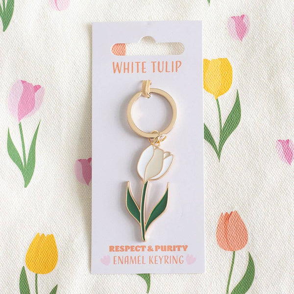 Porte-clés Tulipe Blanche