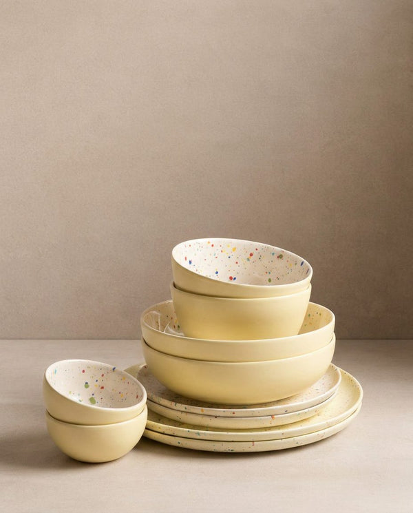 Breeze Party In Stoneware Pasta Plate 21cm Yellow