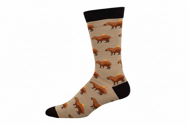 Capybaras sokken met oranje accenten