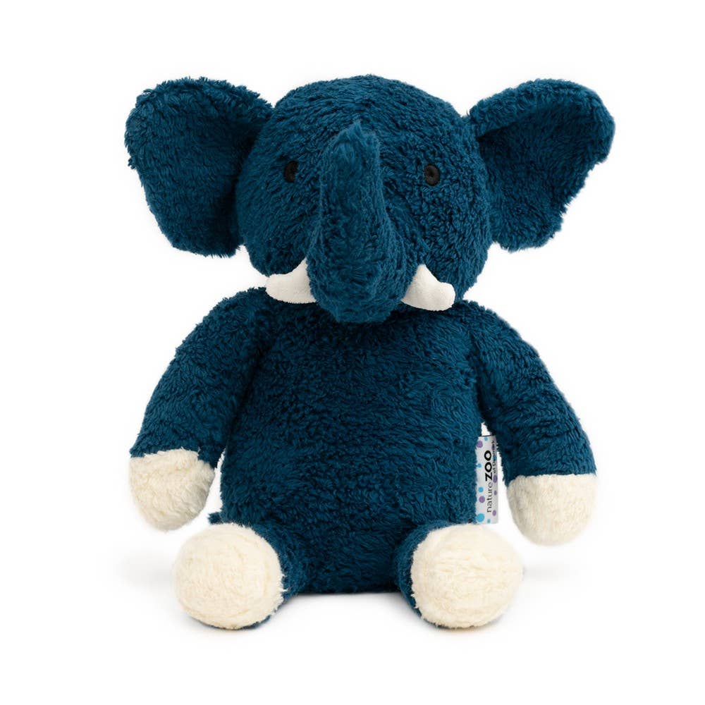 XL plush elephant in organic cotton – dark blue