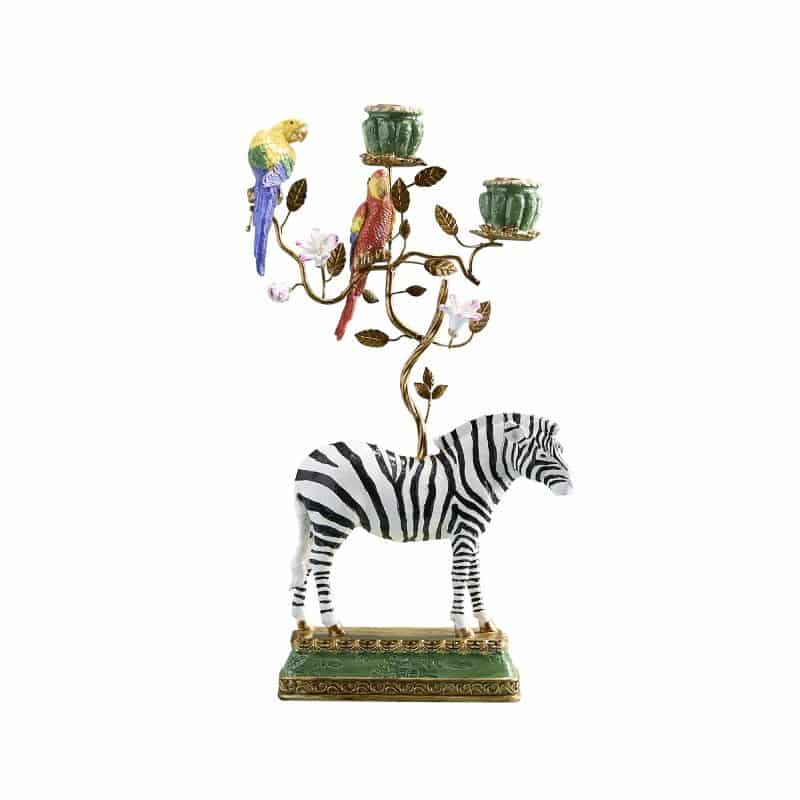 Chandelier zèbre poly/métal, 27 x 9x45 cm