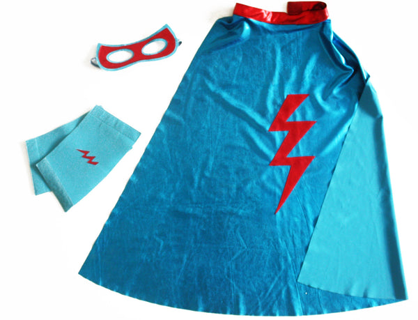 Blauwe superheldenkostuumset