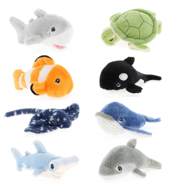 Assortment of 24 Marine Animal Plush Toys 12cm - KEELECO