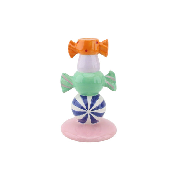 Bougeoir - Bonbon Toffee Agrafé-Multicolore-11x11x18cm