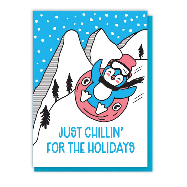 Carte de vœux Pingouin « Just Chillin' for the Holidays »