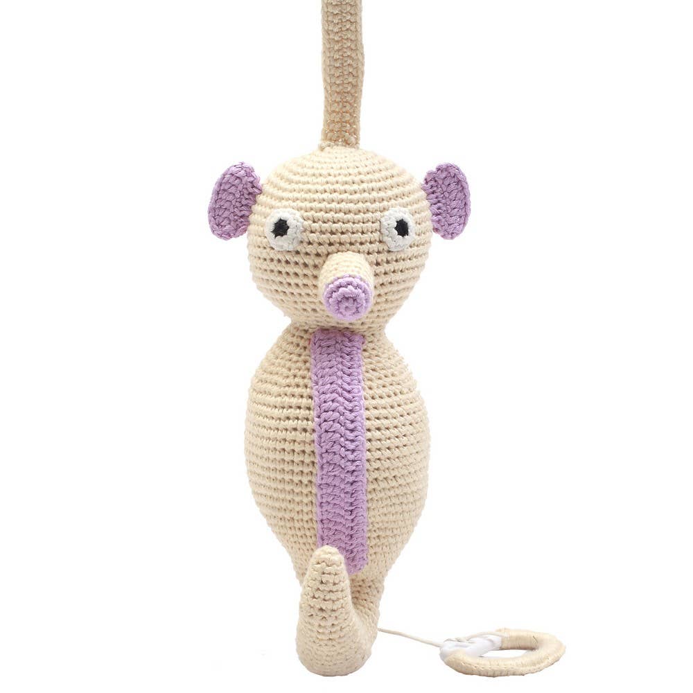 Beige Seahorse Music Box