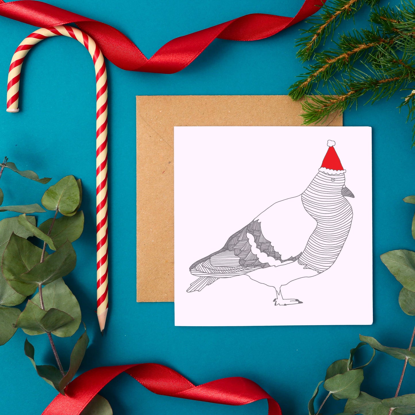 Christmas Pigeon Greeting Card