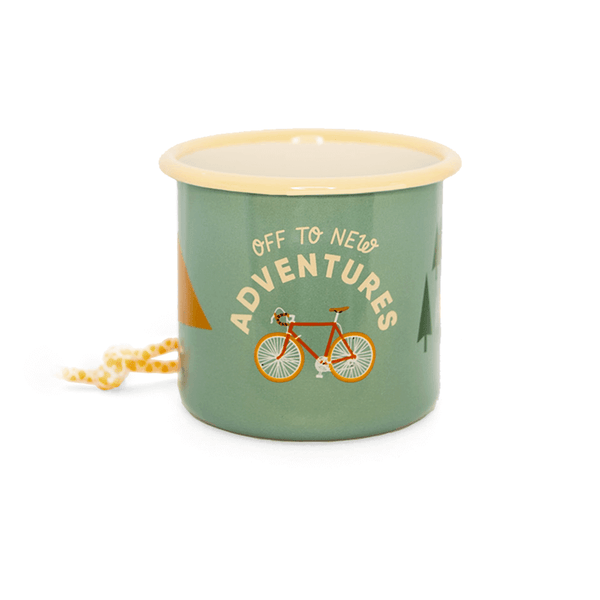 Emaille mok met de tekst "Bike Adventure"
