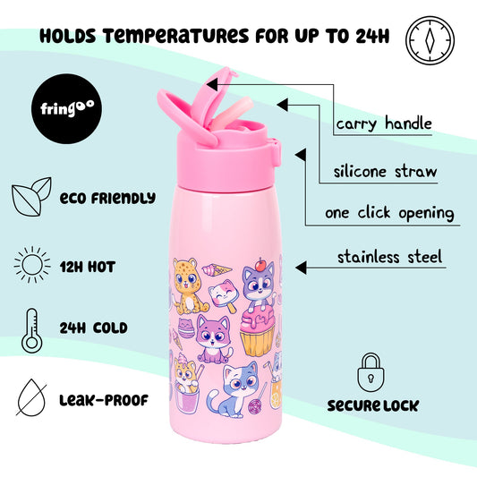 Gourde en acier inoxydable 350ml – Cats & Sweets