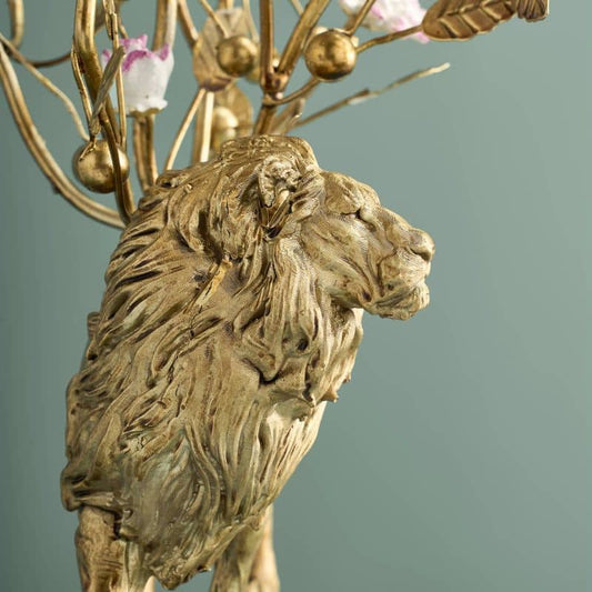 Chandelier Lion Poly/Métal, 20 x 15 x 37 cm