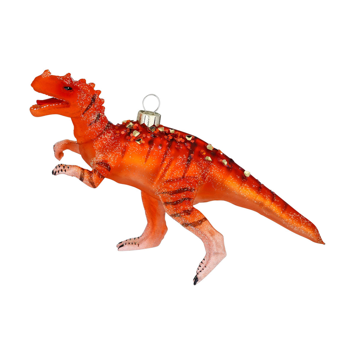 Ornement de Noël dinosaure, en verre, 10 cm – Holly & Jolly