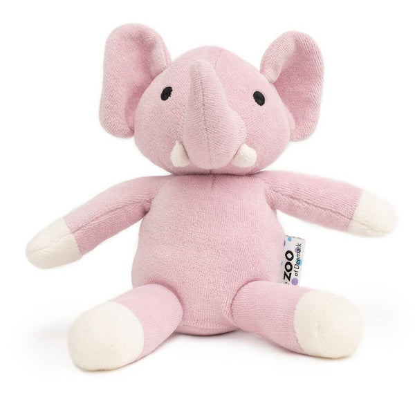 Pluche knuffel van organisch fluweel - roze olifant