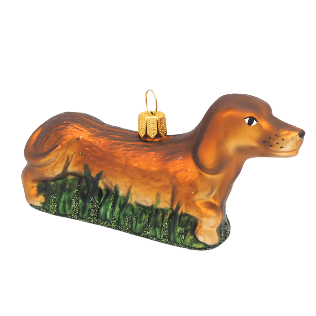 Boule de Noël Teckel Marron