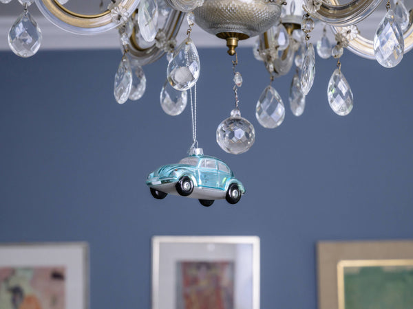 Blauwe VW Kever kerstdecoratie