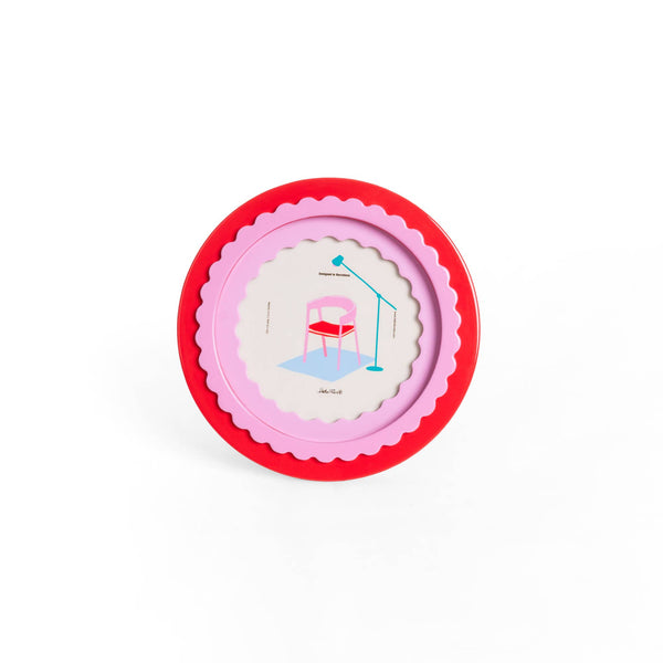 Cadre Photo Rond Rouge Brillant Helio Ferretti Vue 2