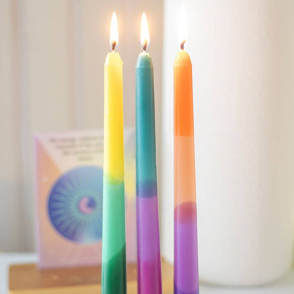 Ensemble de 3 bougies effilées à énergie Aura trempées