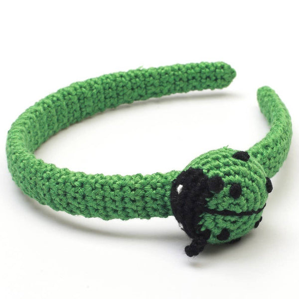Haarband met lieveheersbeestje - Groen