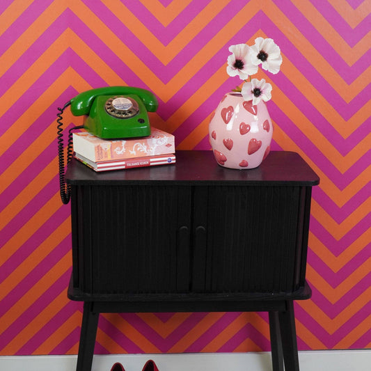 Vase à fleurs Cœurs - Rose/Rouge