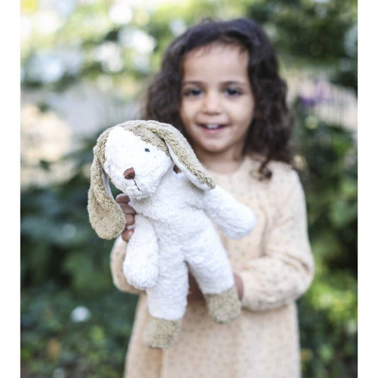 Stuffed Animal Dog, Small | White & Beige