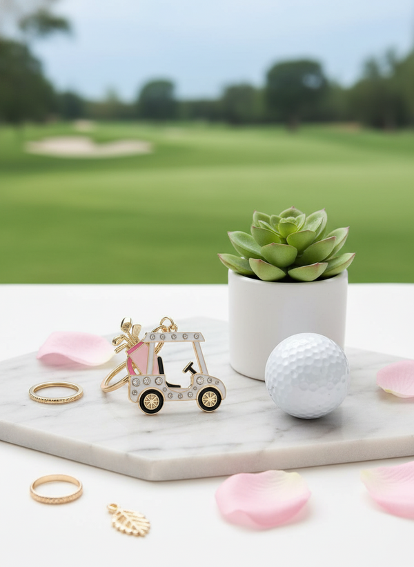Sleutelhanger voor golfkarretje - wit