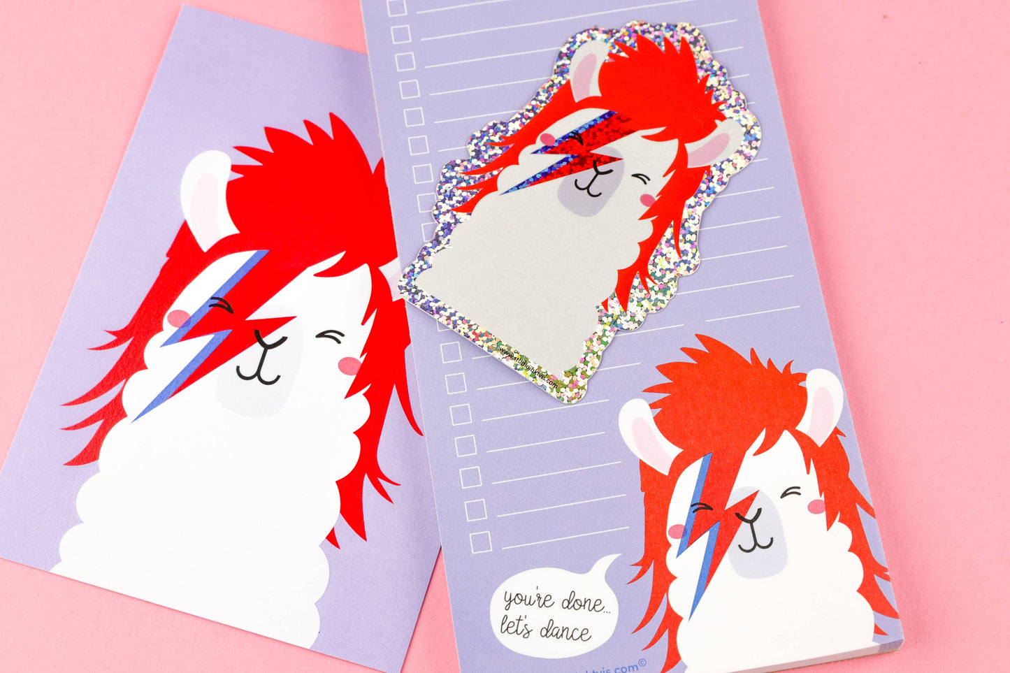 Autocollant Pailleté Lama David Bowie Ziggy Stardust