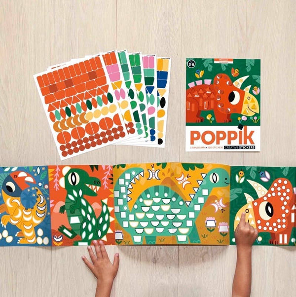 Dinosaurussen - Montessori-geïnspireerde panoramische stickerposter
