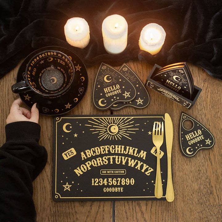 Set de table et sous-verre noir Talking Board