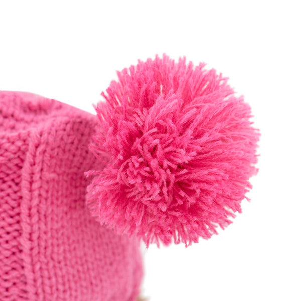 Peluche hérisson Fluffy avec bonnet à double pompons 15 cm