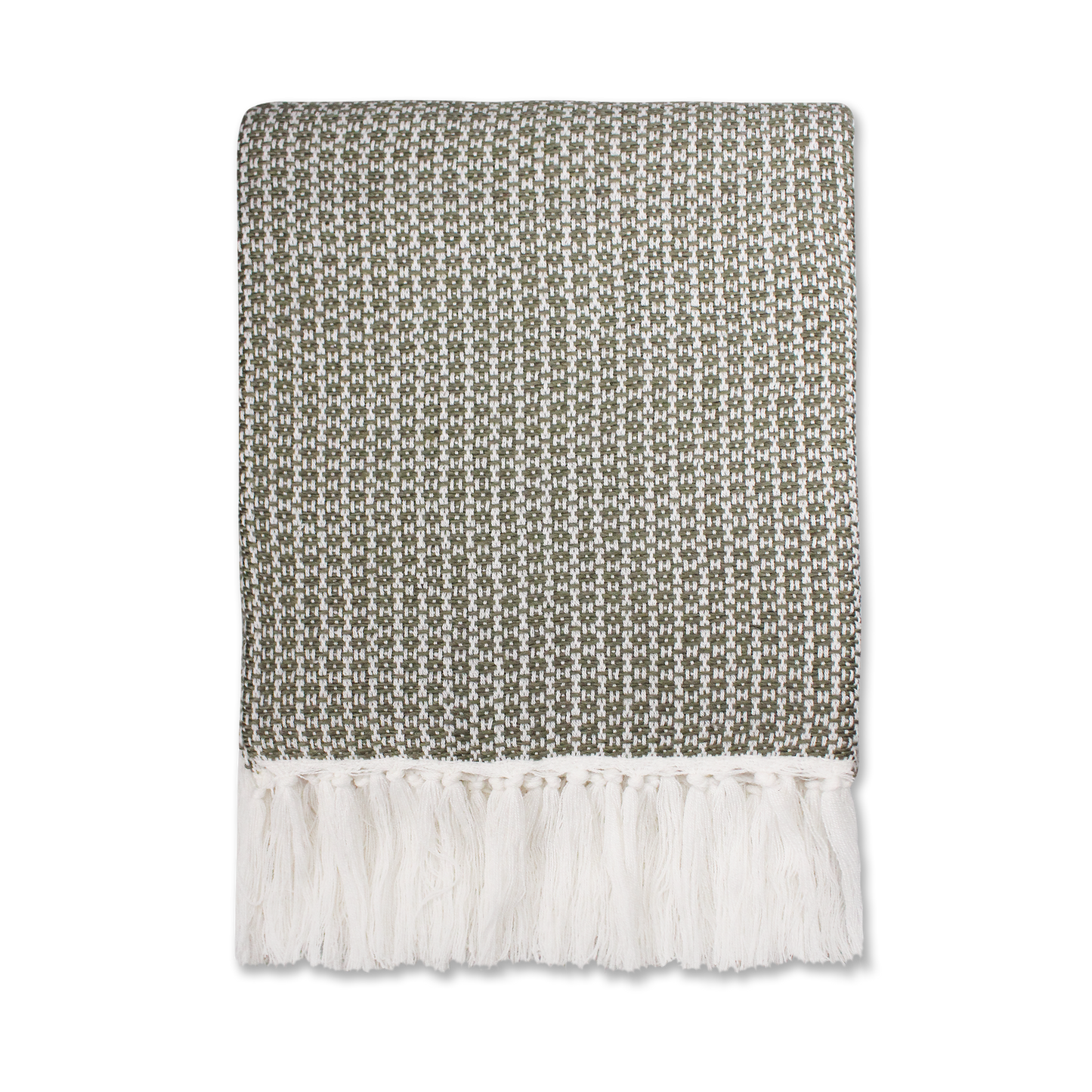 Plaid Ayla vert mousse - 125 x 150 cm