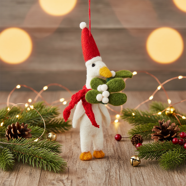 Kerstbal van vilt "Kerstkwakzalver"