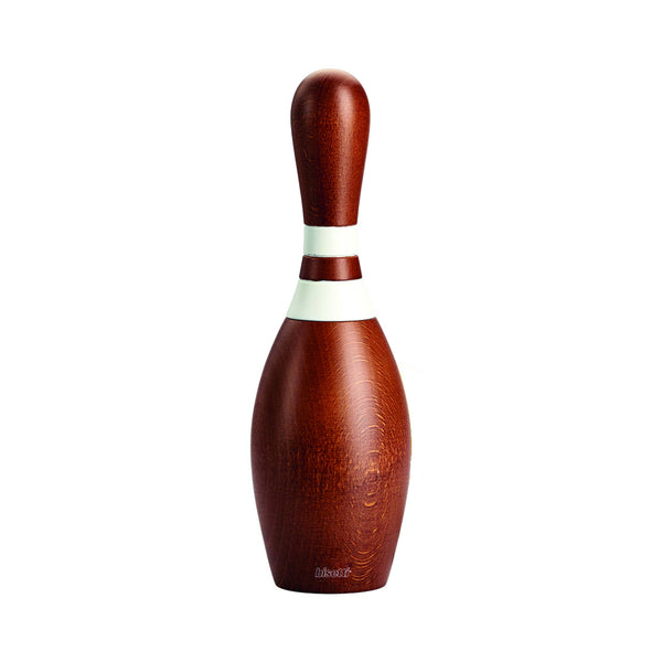 Moulin à épices «Bowling» en hêtre teinté noyer