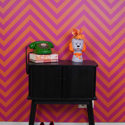 Vase - Vase à fleurs Chien - Lilas/Orange - 15,5x12,5x21cm