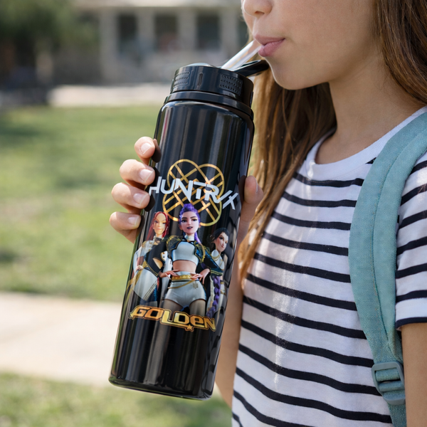 KPop Demon Hunters - Gourde à bouchon rabattable (650 ml) . Dorée