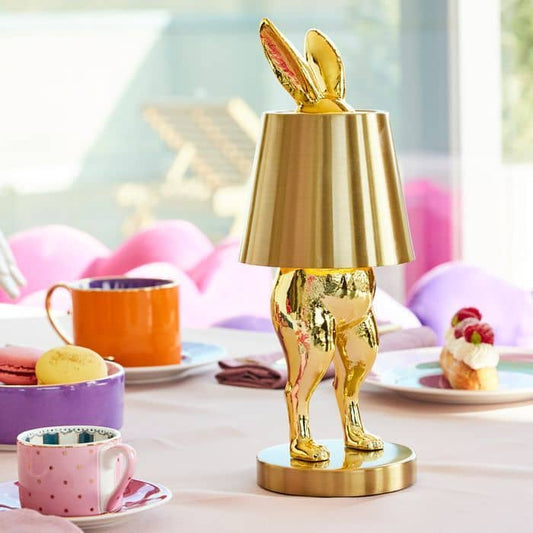Hiding Rabbit LED table lamp, gold