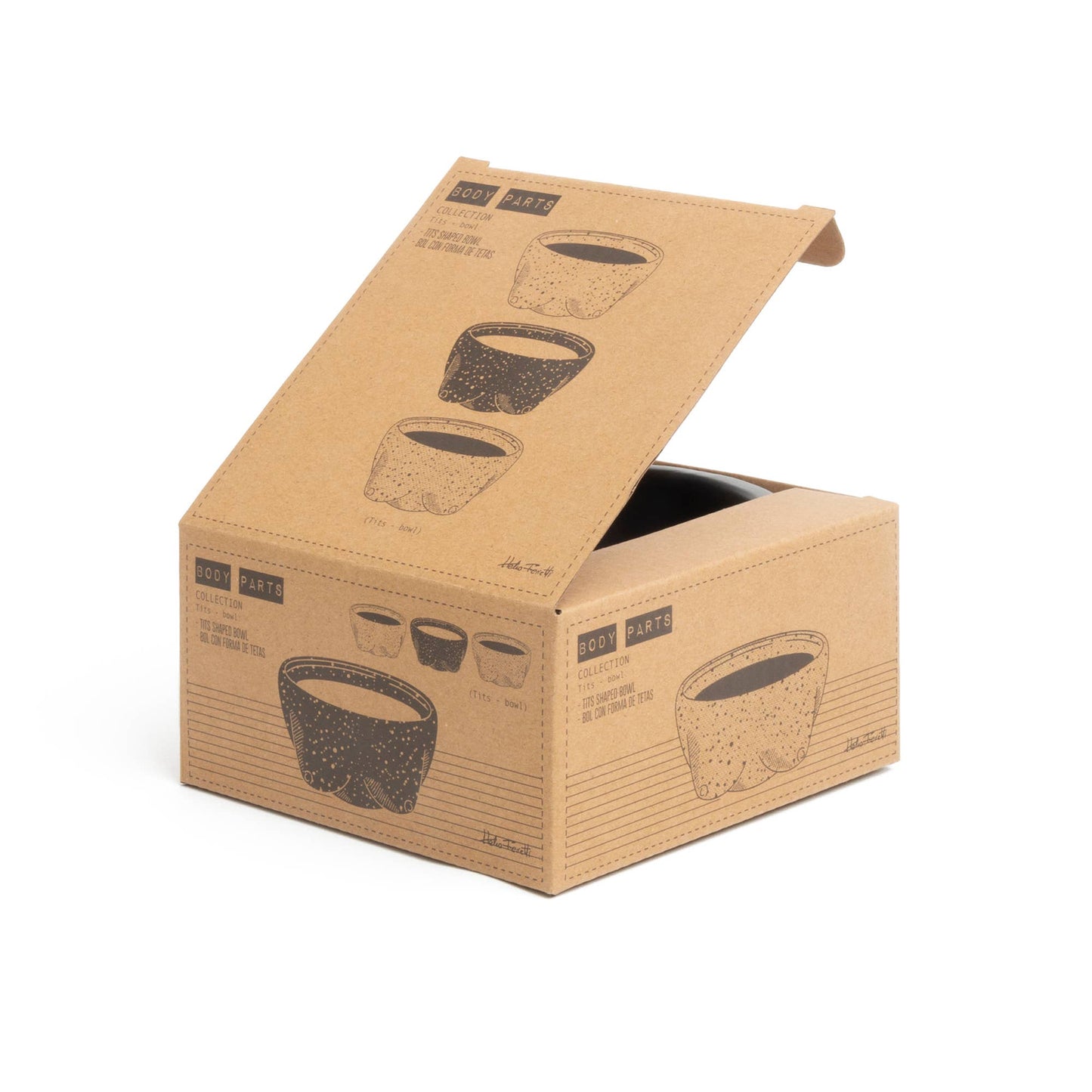 Tits Bol Noir Peint à la Main Helio Ferretti Vue 6