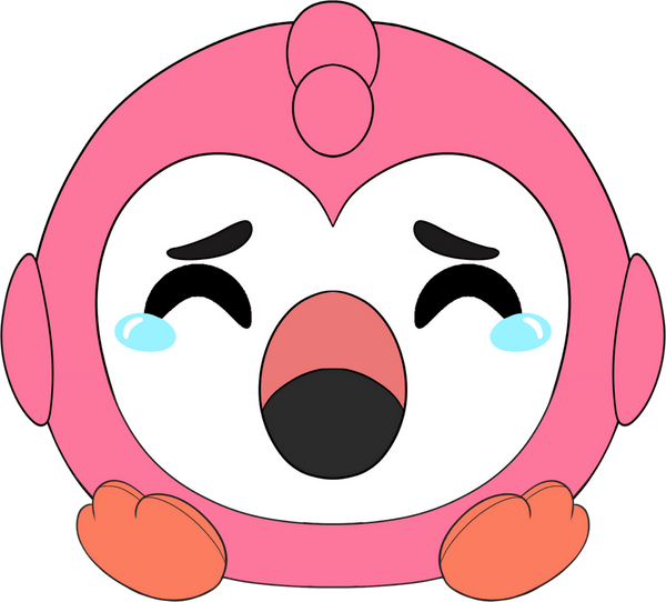 Sad Flamingo Stickie (6in)