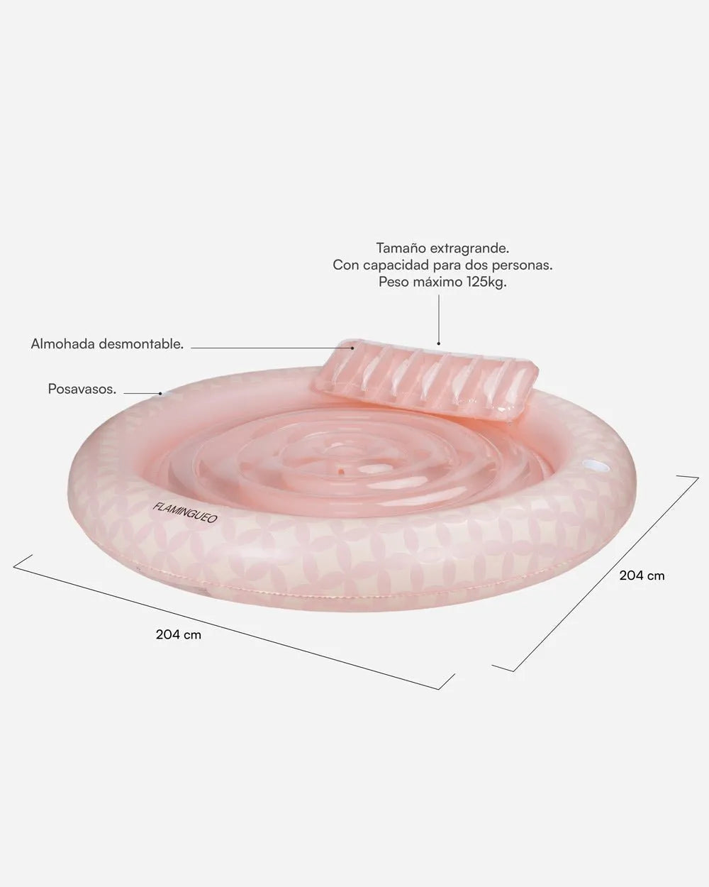 Flotador tanning pool redonda rosa - LUNA