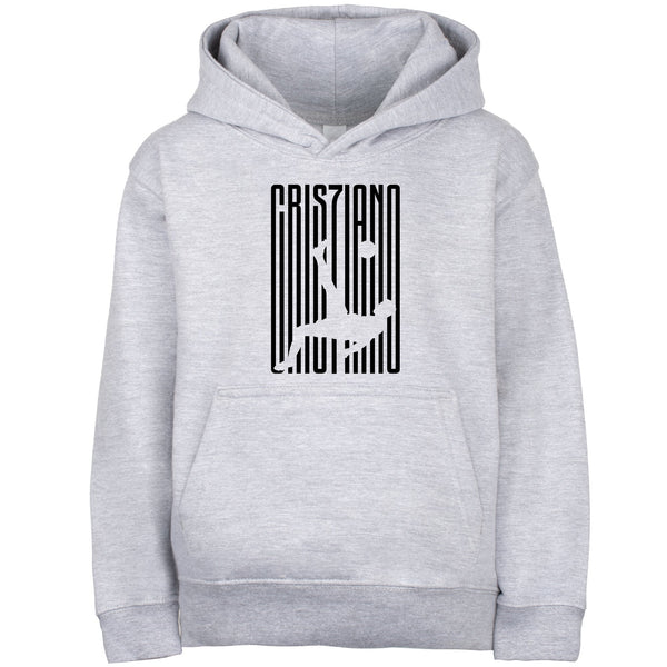Sweat à capuche football – Fringoo gaming gris for Boys Cotton Rich Soft Hooded – Cristiano Kick gris