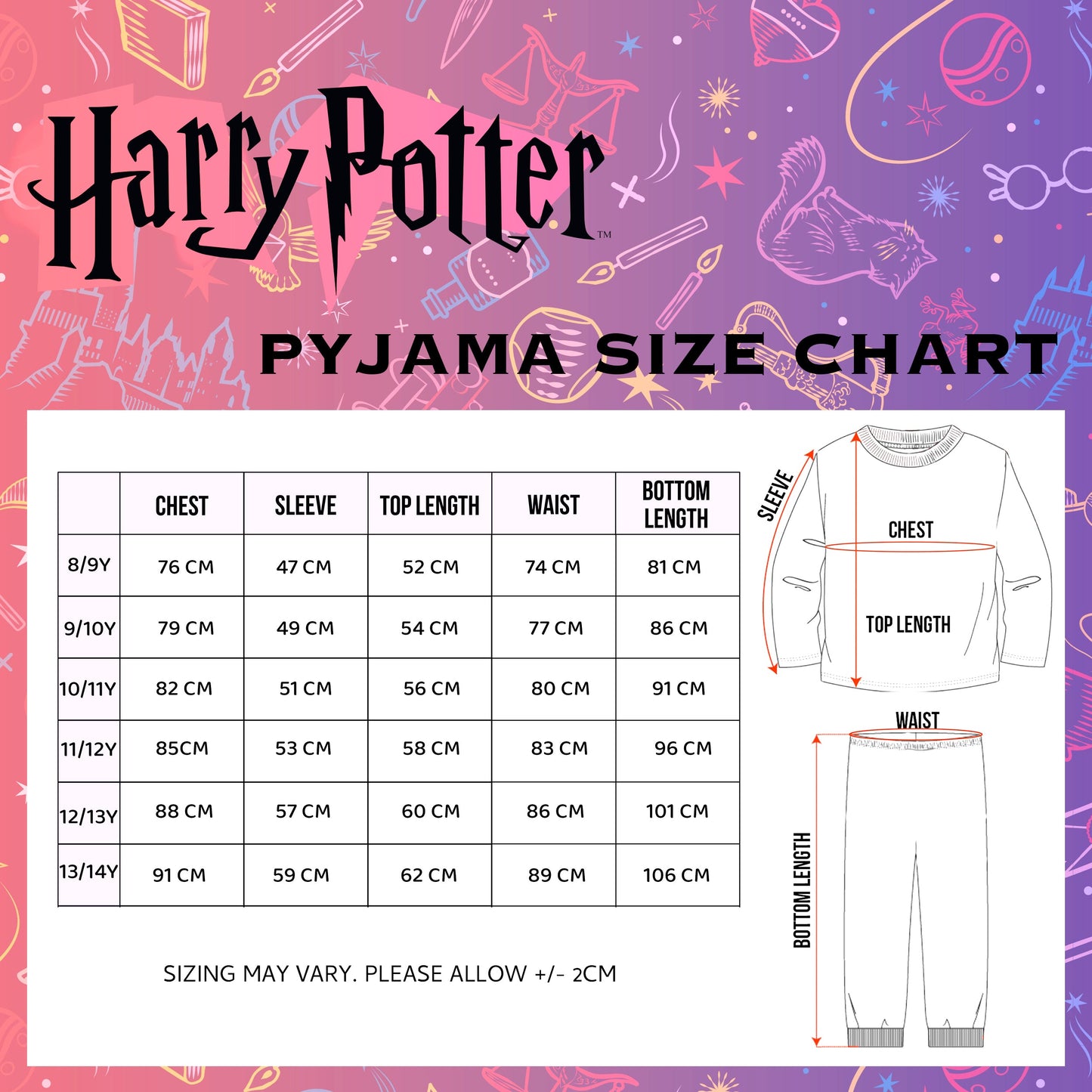 Pyjama – Harry Potter with Buttons – Burgundy