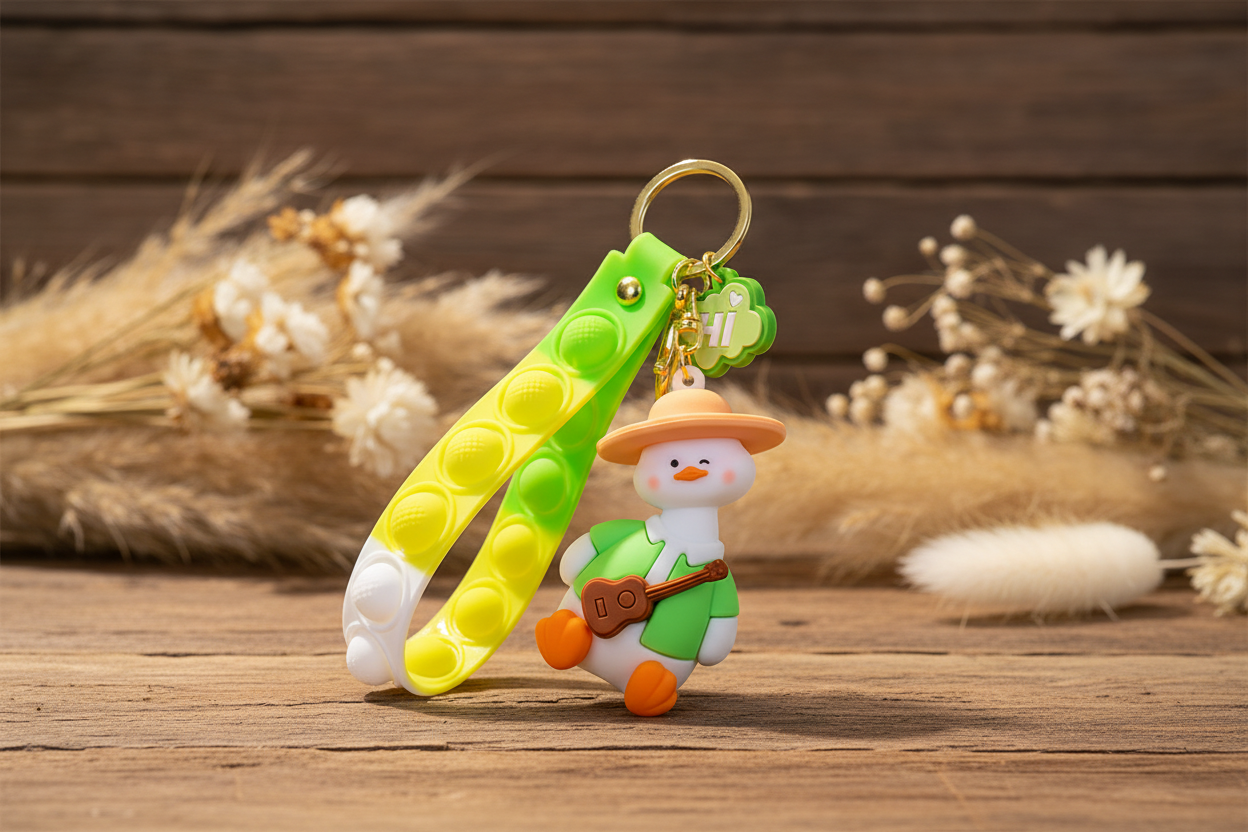 Guitarist Duck Keychain