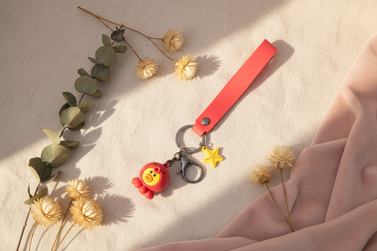 Sleutelhangertje met eend en octopus