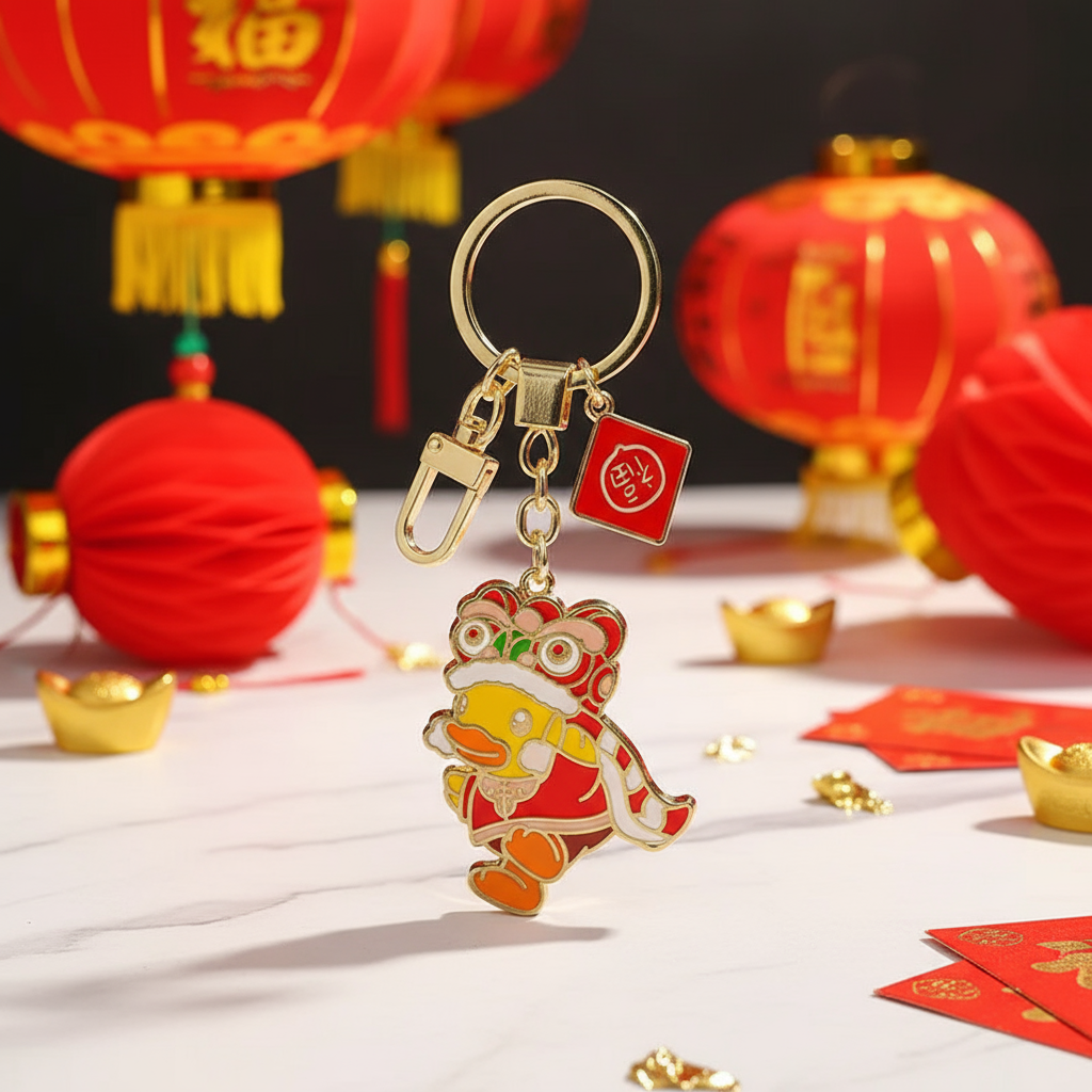 Chinese tiger duck keychain
