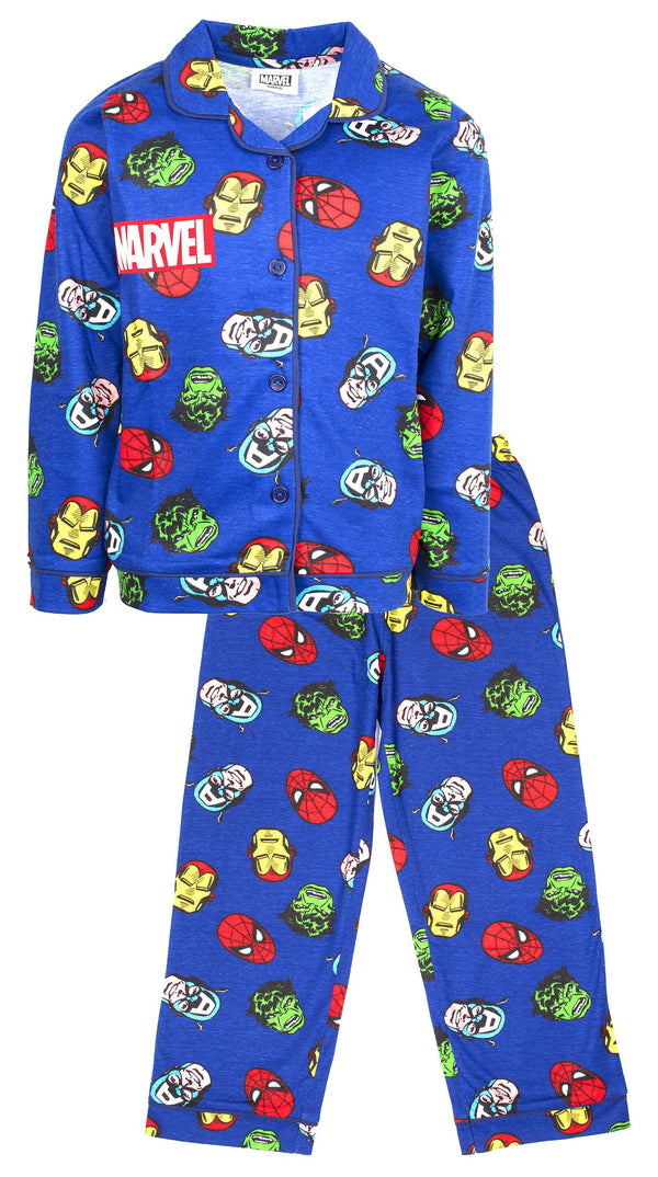 MARVEL Kids Pyjamas - Blue with Buttons