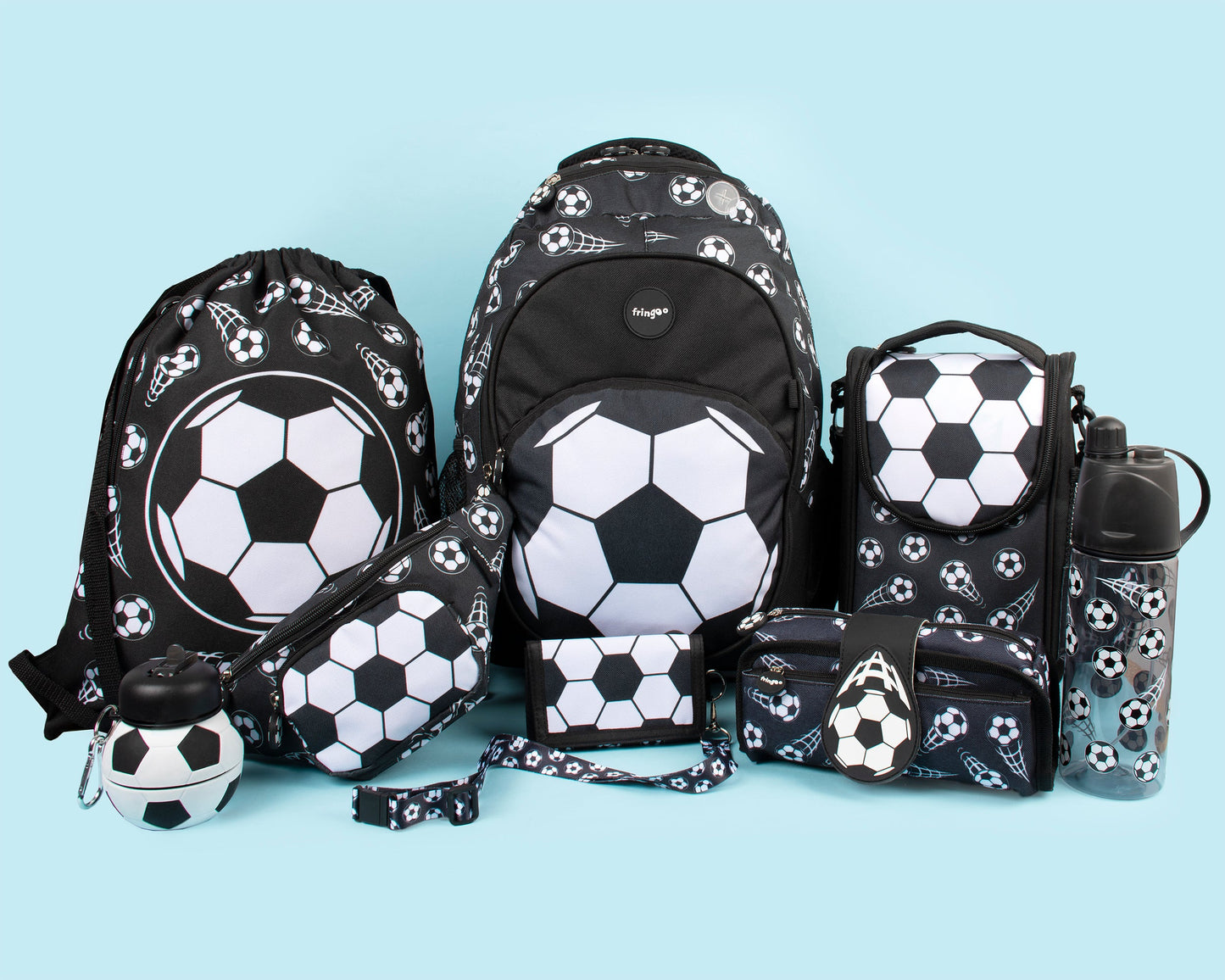 Sac repas avec bandoulière – Strap Lunch Bags – football noir