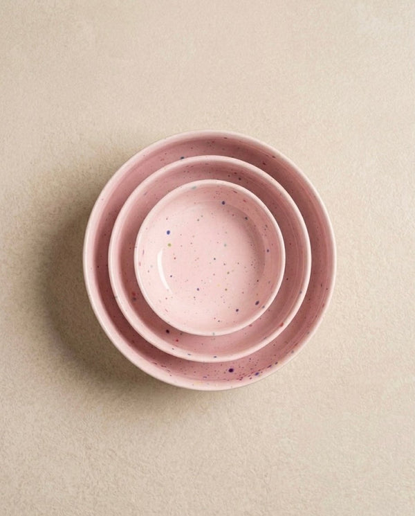 New Party Bowl Trilogy Set 3 pieces Pink