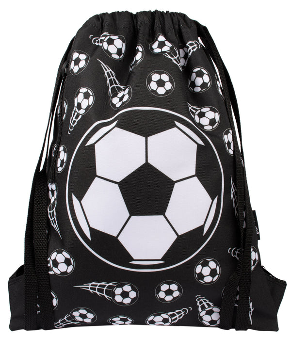 Sac à cordon avec bandoulière – football noir