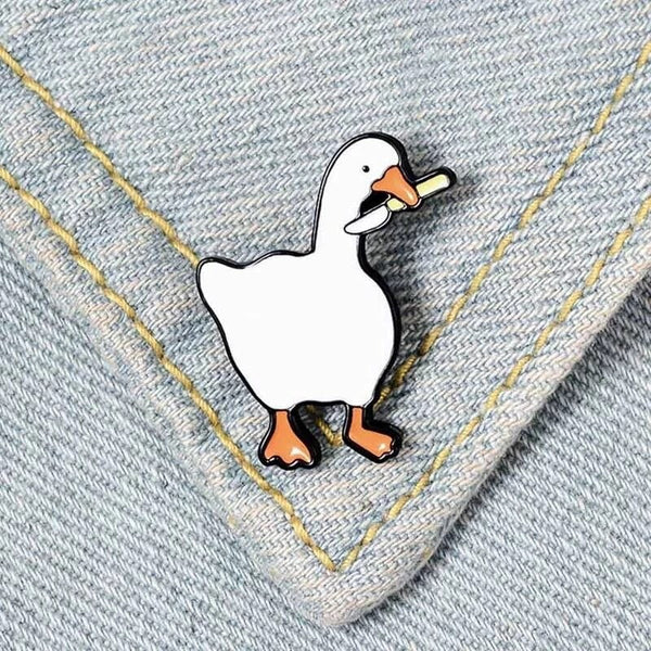 Pin's Canard Blanc Couteau – visuel produit