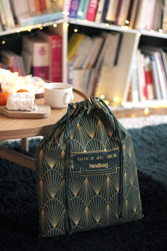 Pochon cadeau réutilisable vert