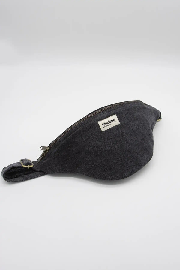 Sac banane L Sasha Denim gris Défaut Tissu